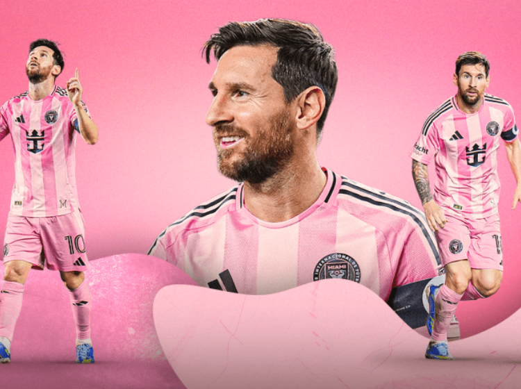 Lionel messi wearing Miami jersey